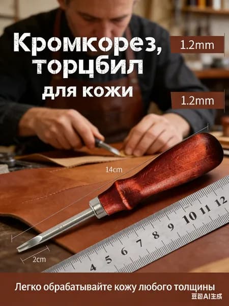Профессиональный кромкорез (Фаскорез) №2 износостойкий металлический 0.8 мм для точной обработки краев дерева и кожи