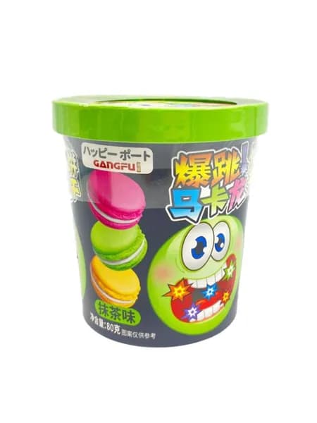 gangfu Печенье-сэндвич Макарон со вкусом Чая Матча и взрывной карамелью 80 г