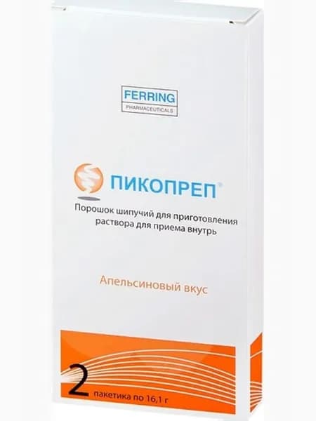 Пикопреп® порошок шипучий для приготовления раствора для внутреннего применения с апельсиновым вкусом для подготовки к эндоскопическим исследованиям 16,1г №2