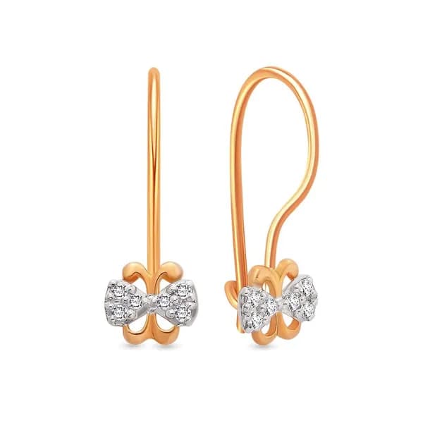 Серьги детские с фианитами из красного золота 585 пробы 585GOLD