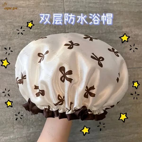 Двойная шапочка для душа водостойкая и утолщенная, новая модель для макияжа и защиты от пыли на кухне