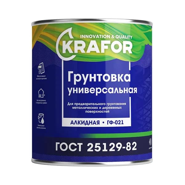 Грунт Krafor ГФ-021, красно-коричневый, 1.8 кг