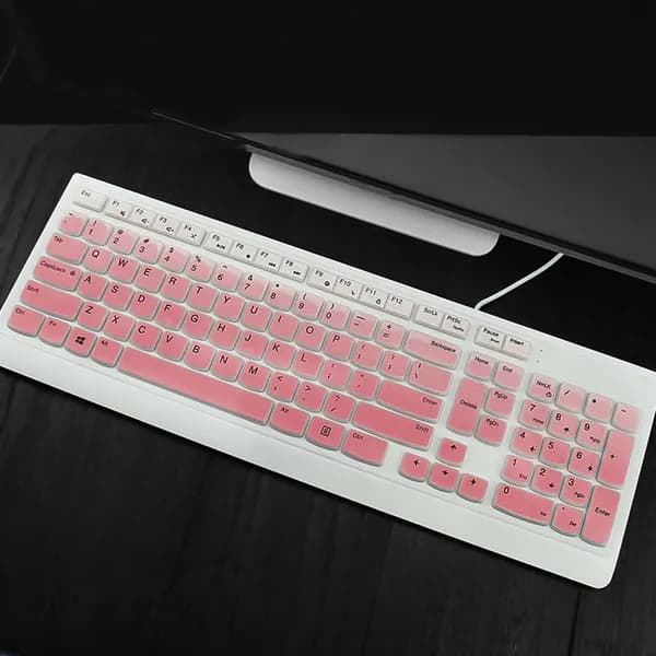 Розовая силиконовая защитная накладка для проводной клавиатуры dell kb216