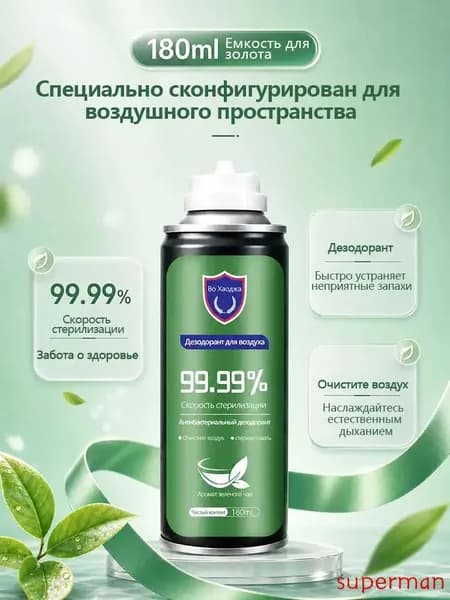свежитель-очиститель кондиционера. Ликвидатор / нейтрализатор запахов в салоне автомобиля.180 мл, 1 шт.