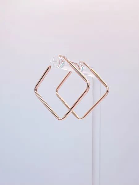 Avrora Gold Серьги ювелирные Геометрические Серебро позолоченное 925 пробы
