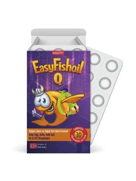 easyVit EasyFishoil Q Рыбий жир с коэнзимом Q10, 30 жевательных капсул