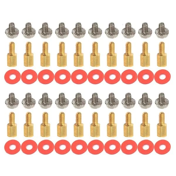 6.5mm Стойки для материнской платы 6-32-M3 + винты + шайбы, Серебряный винт