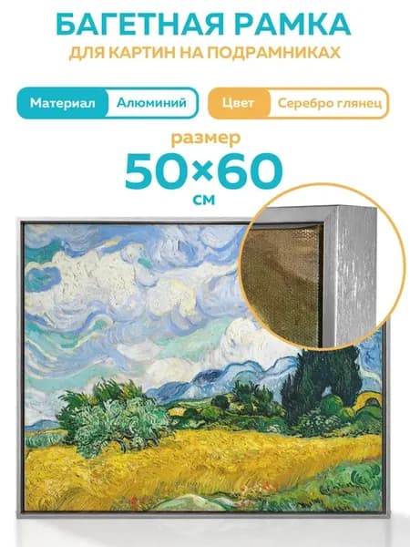 Металлическая багетная рамка 50х60 см для картины