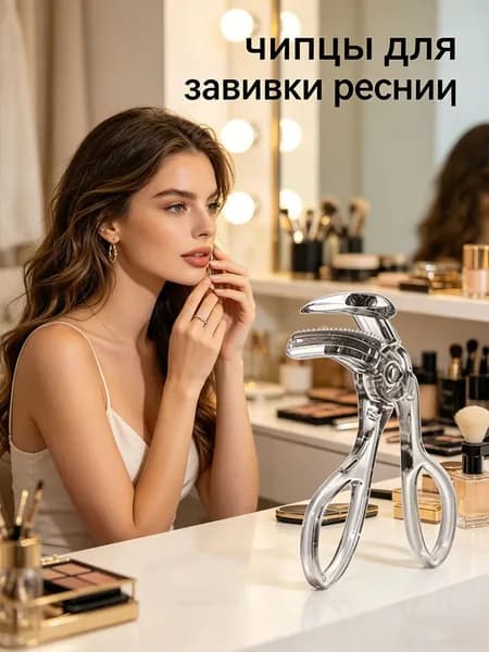Прозрачная расческа и щипцы для завивки ресниц