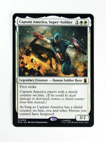 Голографическая (Holo) прокси-карта TCG/MTG Proxy: Captain America, Super-Soldier #009