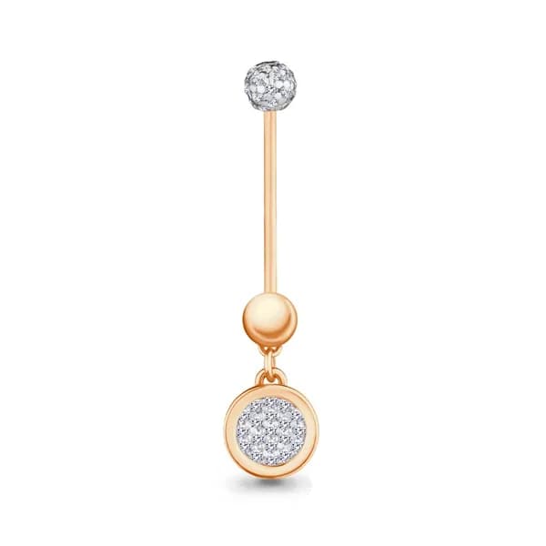 пирсинг в пупок AQUAMARINE из серебра 925