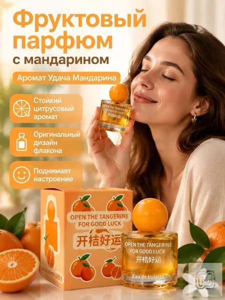 Духи Парфюмированная вода 50 мл: Апельсин удачи — цитрусовый аромат с фруктовыми нотами для женщин и мужчин-01 50 мл