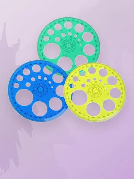 Транспортир 360 градусов, круглый трафарет