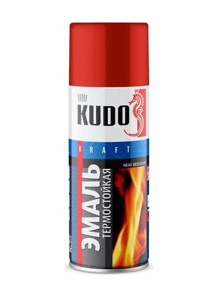 Эмаль термостойкая KUDO красная 520мл арт. KU-5005