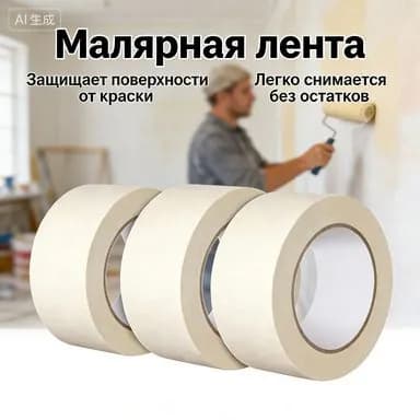 Малярная лента 48 мм 50 м, 3 шт
