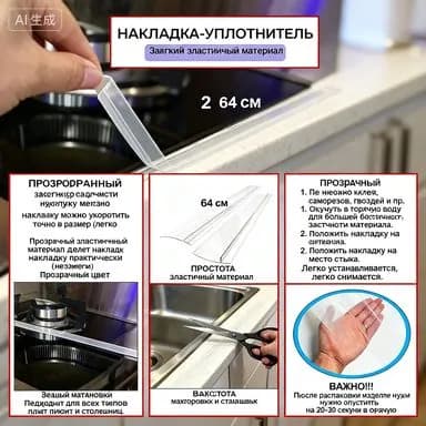 Защитный экран от брызг на плиту, 5 см, 2 шт