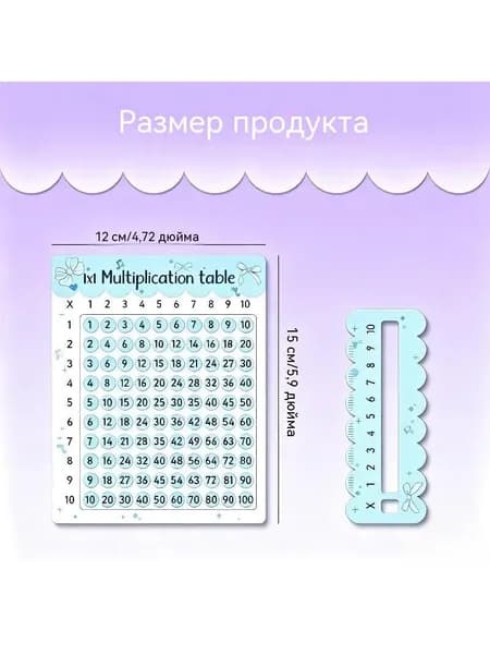 Деревянная доска с формулами умножения девять на девять