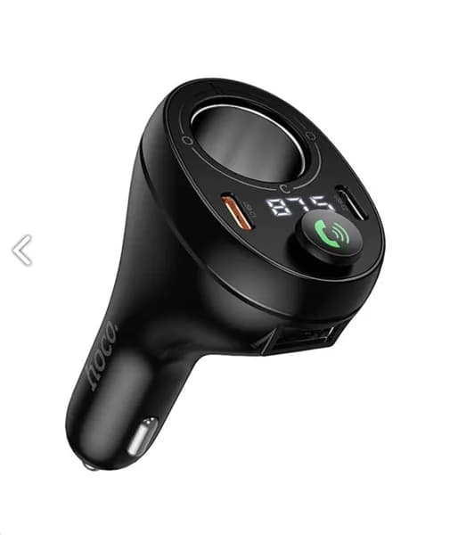 Адаптер Bluetooth в авто Hoco E88 35W (2C, AUX 3.5-3.5) с микрофоном, черный / Ресивер блютуз проигрыватель