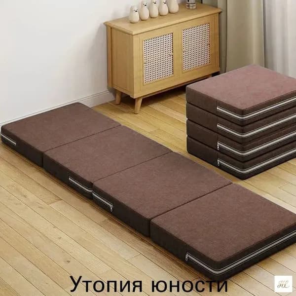 Бескаркасный диван Матрас, Ткань, Размер M,шоколадный