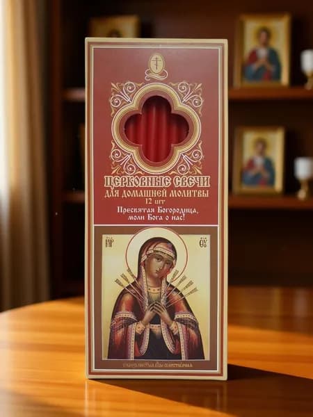 Свечи красные восковые 12 шт.