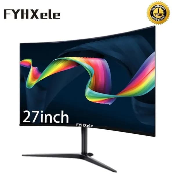 FYHXele 27" Монитор Разрешение 1920*1080  75 Гц (FY24FMC+FY27FMC-BW), VA, 1920x1080 Full HD, 75 Гц, Изогнутый экран, черный