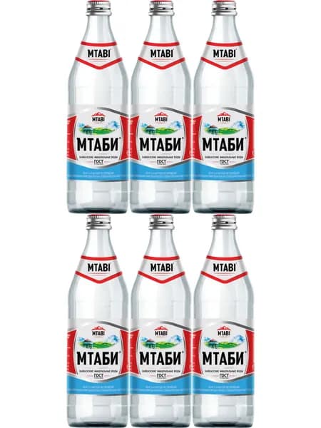 Вода минеральная природная Mtabi газированная лечебно-столовая 450 мл, набор: 6 штук