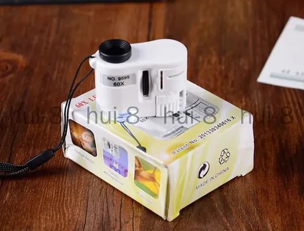 Карманный микроскоп с подсветкой LED/УФ, для детей и коллекционеров