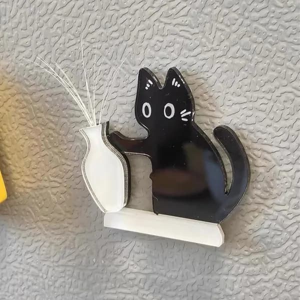 Коробка с кошачьей бородой, магнит для холодильника