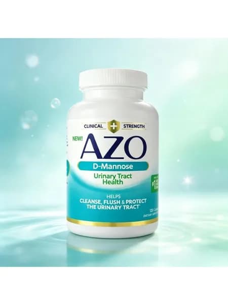 AZO D-манноза, пищевая добавка для поддержания здоровья мочевыделительной системы, помогает поддерживать здоровье мочевого пузыря, 120 капсул.