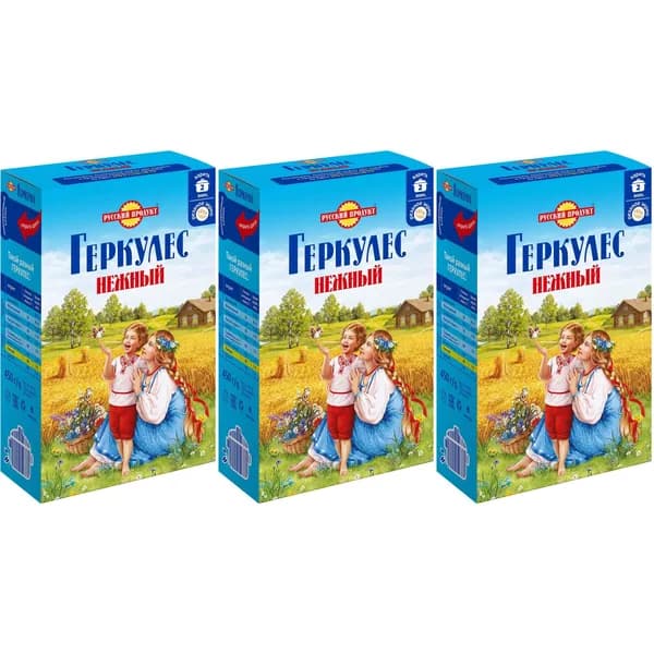 Хлопья Русский Продукт Геркулес Нежный овсяные 450 г, набор: 3 штуки