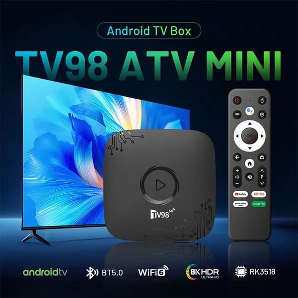 TV Box на Android 14: ТВ приставка RK3518 с поддержкой 8K, 2/16GB, Wi-Fi, RJ45, RGB