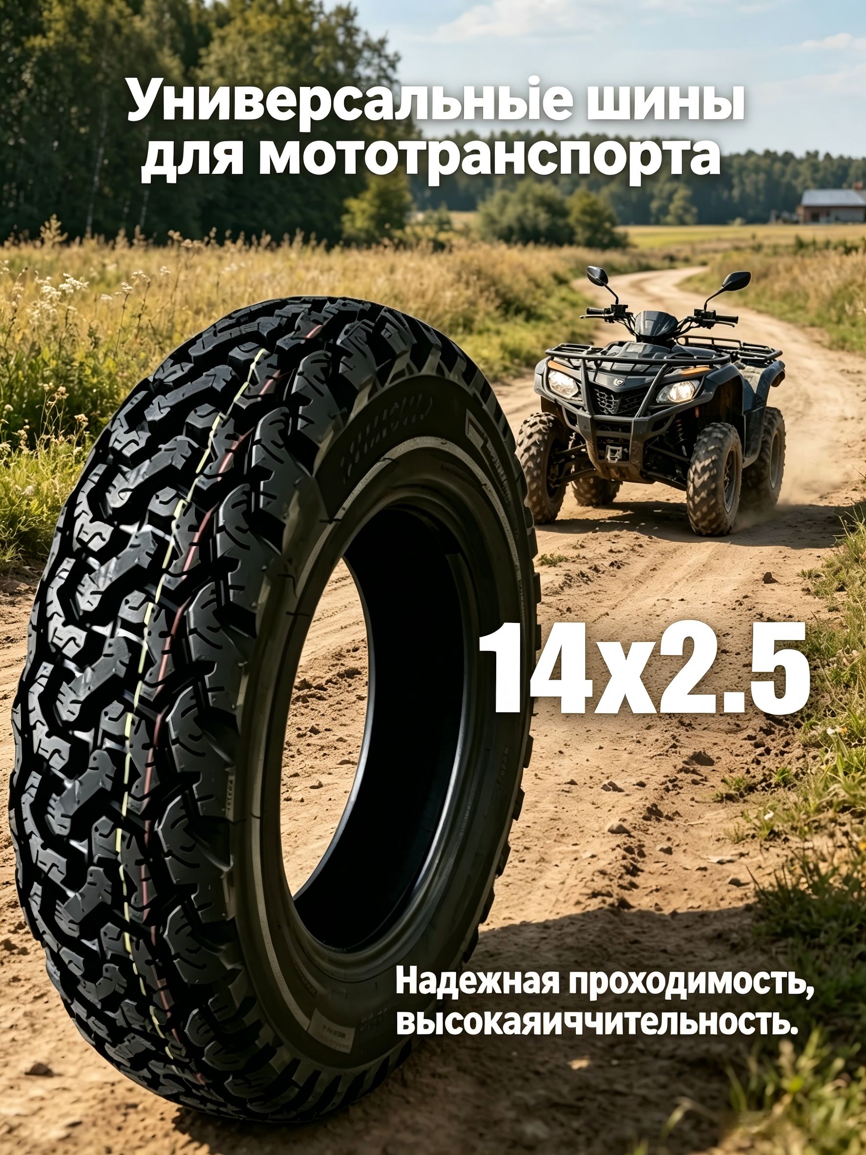 Шина Мотошины  2.50/R14 44