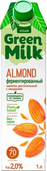 Напиток ячменно-нутовый GREEN MILK Миндаль, 1000мл3шт