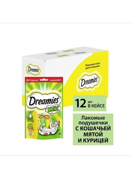 Лакомство для кошек MIX с мятой и курицей 12х140г