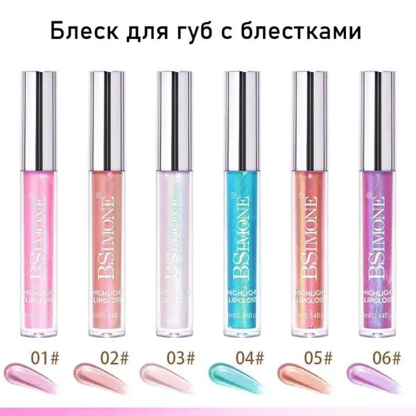 Блестящий увлажняющий блеск для губ с перламутром
