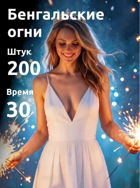 Бенгальские огни маленькие 20 см. 200 шт. 30 сек. "Slk fireworks" BC200-200