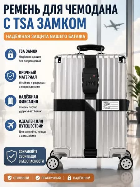 Безопасная багажная стяжка для чемодана