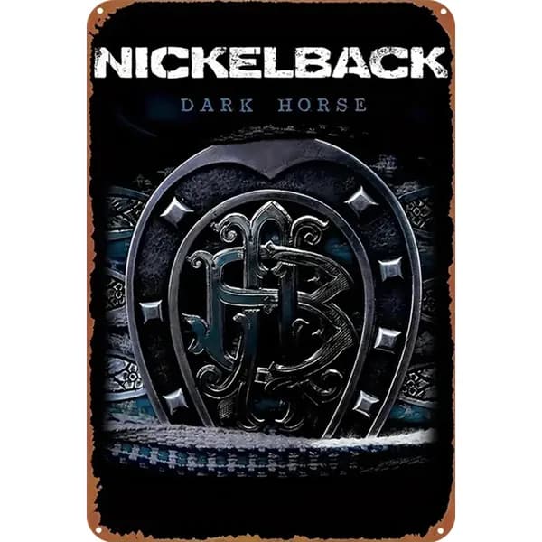 Металлическая картина 20 30 см, прямоугольная, с изображением группы Nickelback