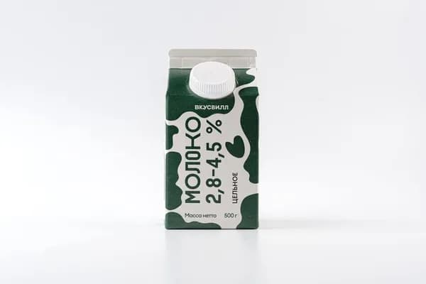 Молоко цельное 2,8-4,5%, 500 г