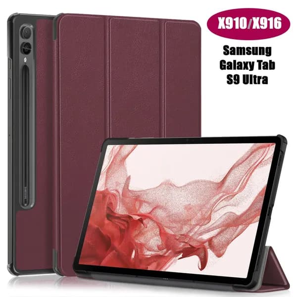 Чехол Palmexx "SMARTBOOK" для планшета Samsung Tab S9 Ultra 14.6" SM-X910/X916B/X918 / бордовый