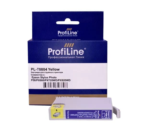 Картридж для струйного принтера T0804 ProfiLine для Epson StylusPhoto P50/PX660/PX720WD/PX820WD, цвет желтый