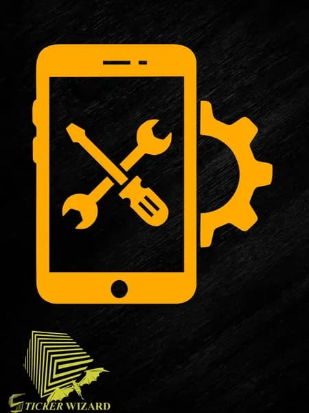 Наклейка виниловая информационный знак "Ремонт телефонов и планшетов"