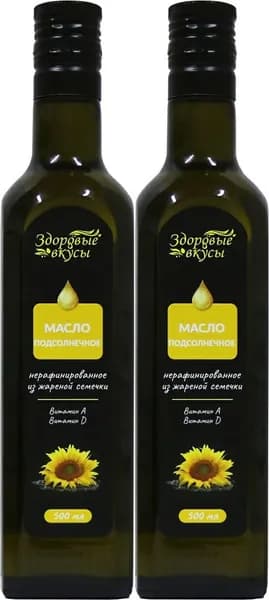 Масло подсолнечное Здоровые вкусы 500 мл, комплект: 2 упаковки по 0.5 л