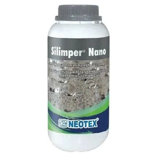 Гидрофобизатор Silimper Nano 1л силан-силоксановая, водоотталкивающая пропитка на водной основе для пористых поверхностей