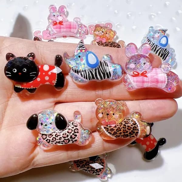 10pcs смоляной щенок декоративные аксессуары