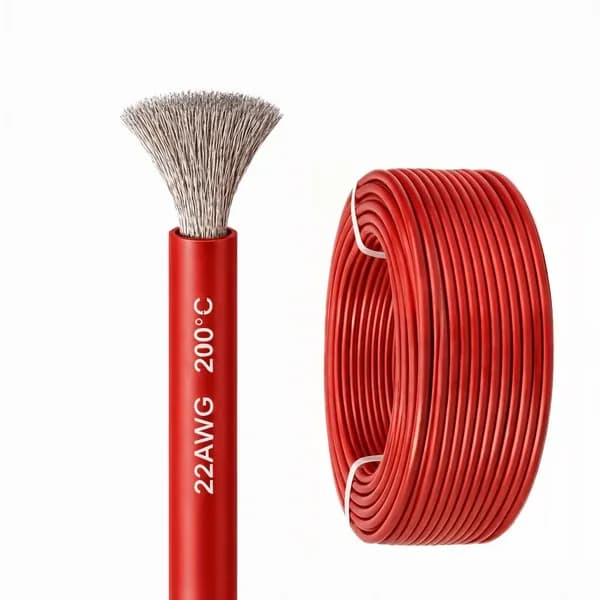 Силиконовый медный провод 22 AWG красный, 1 метр
