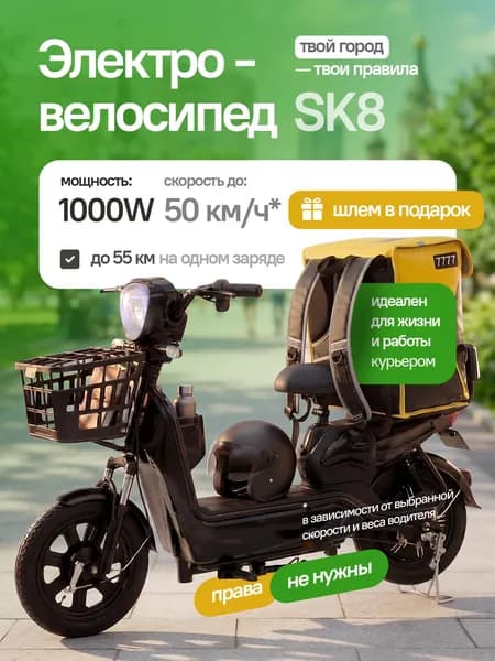Электровелосипед для взрослых с сидением R16, черный