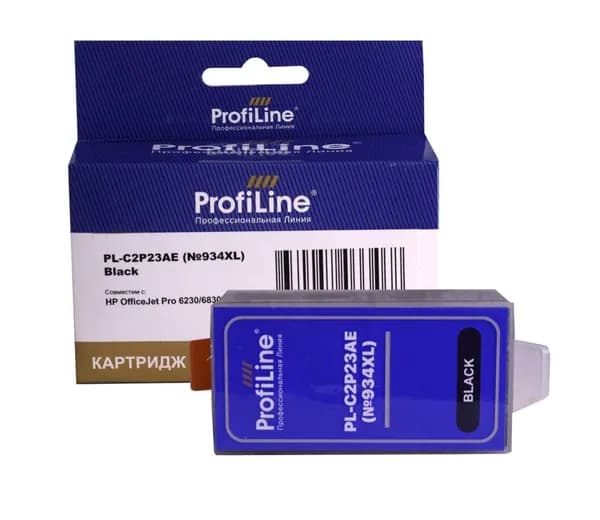 Струйный картридж ProfiLine C2P23AE (№934XL) для принтеров HP OfficeJet Pro 6230, 6830 25,5 мл черный