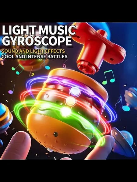 Детская музыкальная LED-игрушка-волчок «Гамбургер» с подсвет