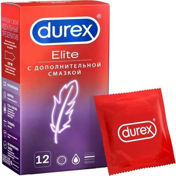 Презервативы Durex Elite с дополнительной смазкой №12